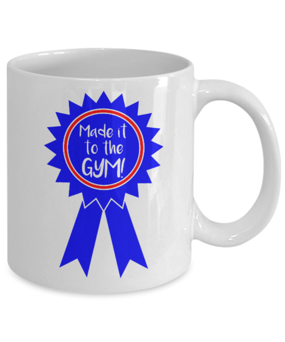 Longball Lovers mugs , Made it to the Gym - White Coffee Mug Porcelain Tea Cup 11 oz - Great Gift