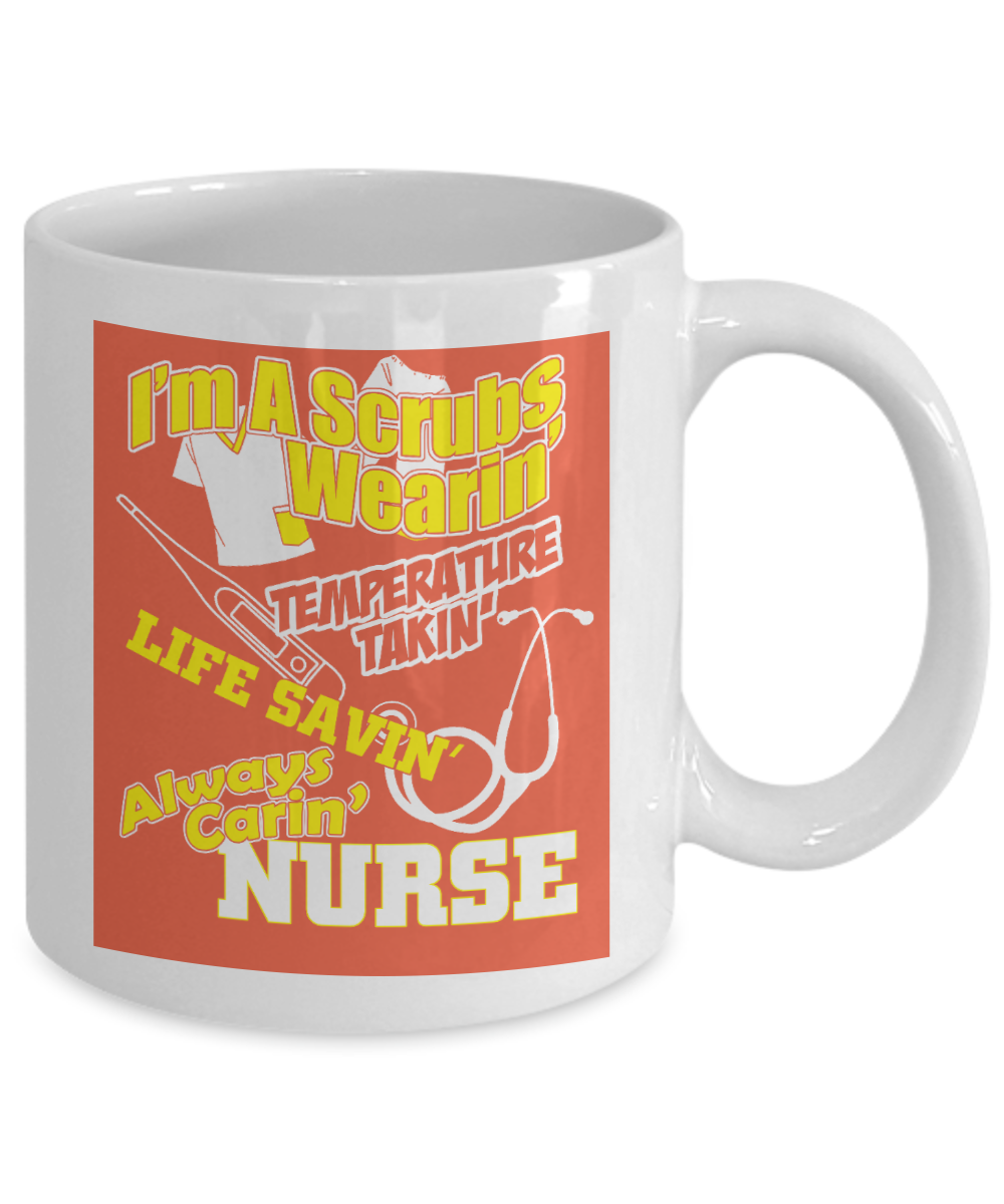 Nurse Appreciation Gift Coffee mug, I Am A Life Saving Always Caring Nurse -White Porcelain Coffee Mug 11 oz for Girlfriend, Father, Boyfriend, Wife, Husband, Nurse, medical, Nursing , Student