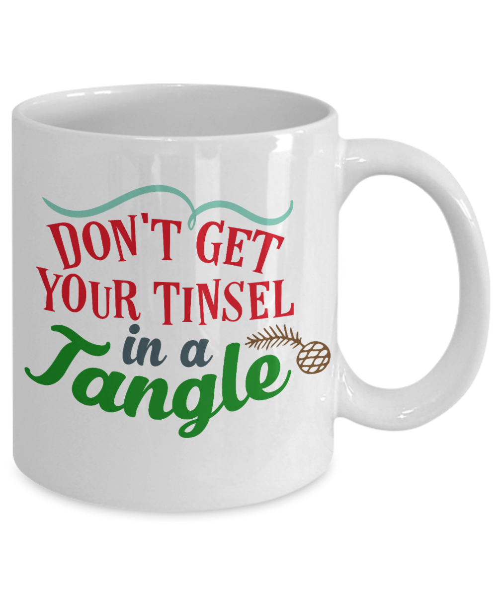 Nightnare before christmas mug - Don't Get Your Tinsel in a Tangle - Funny Christmas Gift Mugs, Christmas Gifts for family Ceramic Cup White, Funny Mugs Gift Ideas 11 Oz