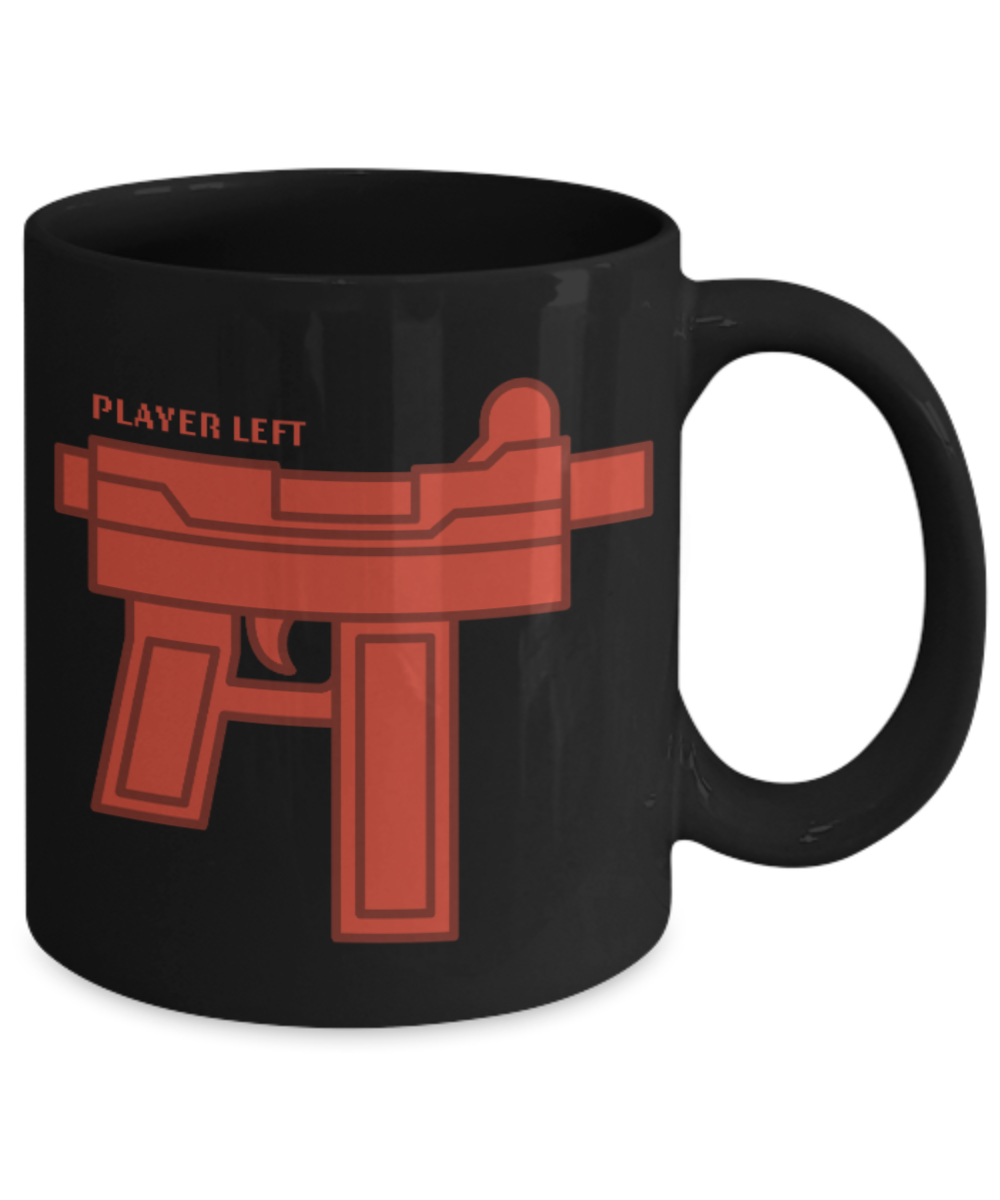 Plants vs zombies gift box mugs , Player Left - Black Coffee Mug Porcelain Tea Cup 11 oz - Great Gift