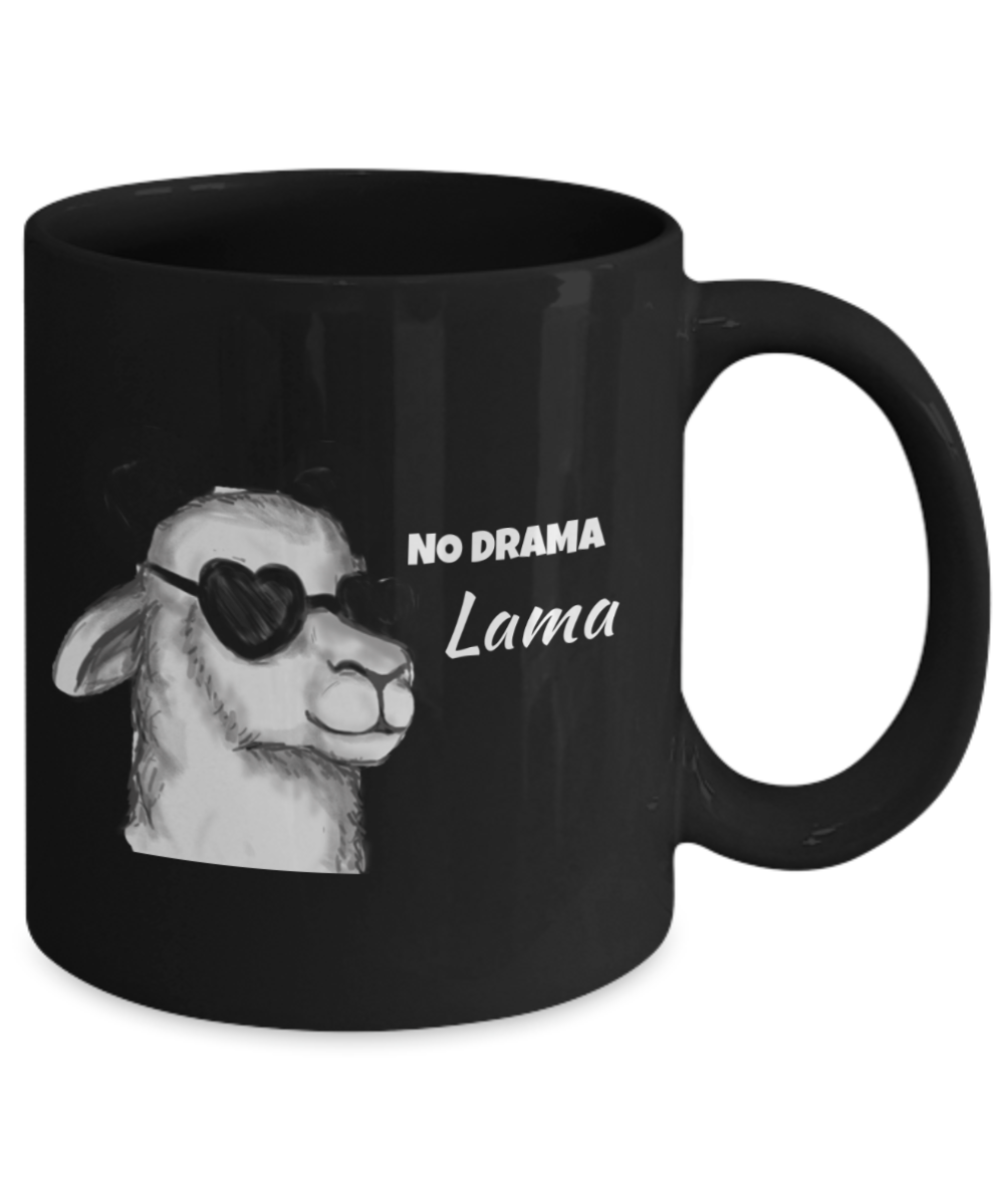 Lama-"no drama" Coffee Mug,Black Coffee Mug 11 oz