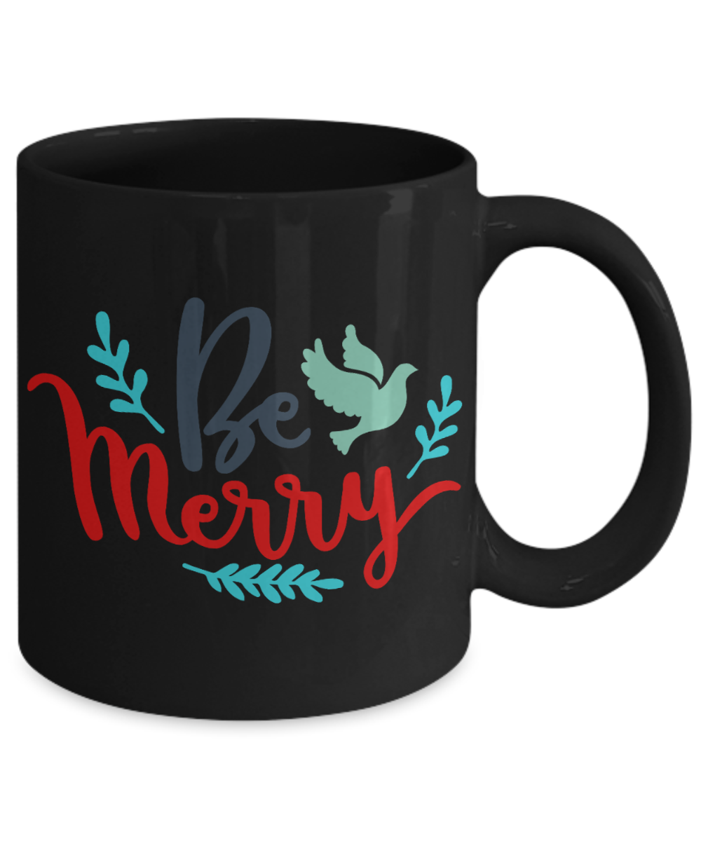 Nightnare before christmas mug - Be Merry - Funny Christmas Gifts Mugs, Christmas Gifts for family Ceramic Cup Black, Funny Mugs Gift Ideas 11 Oz