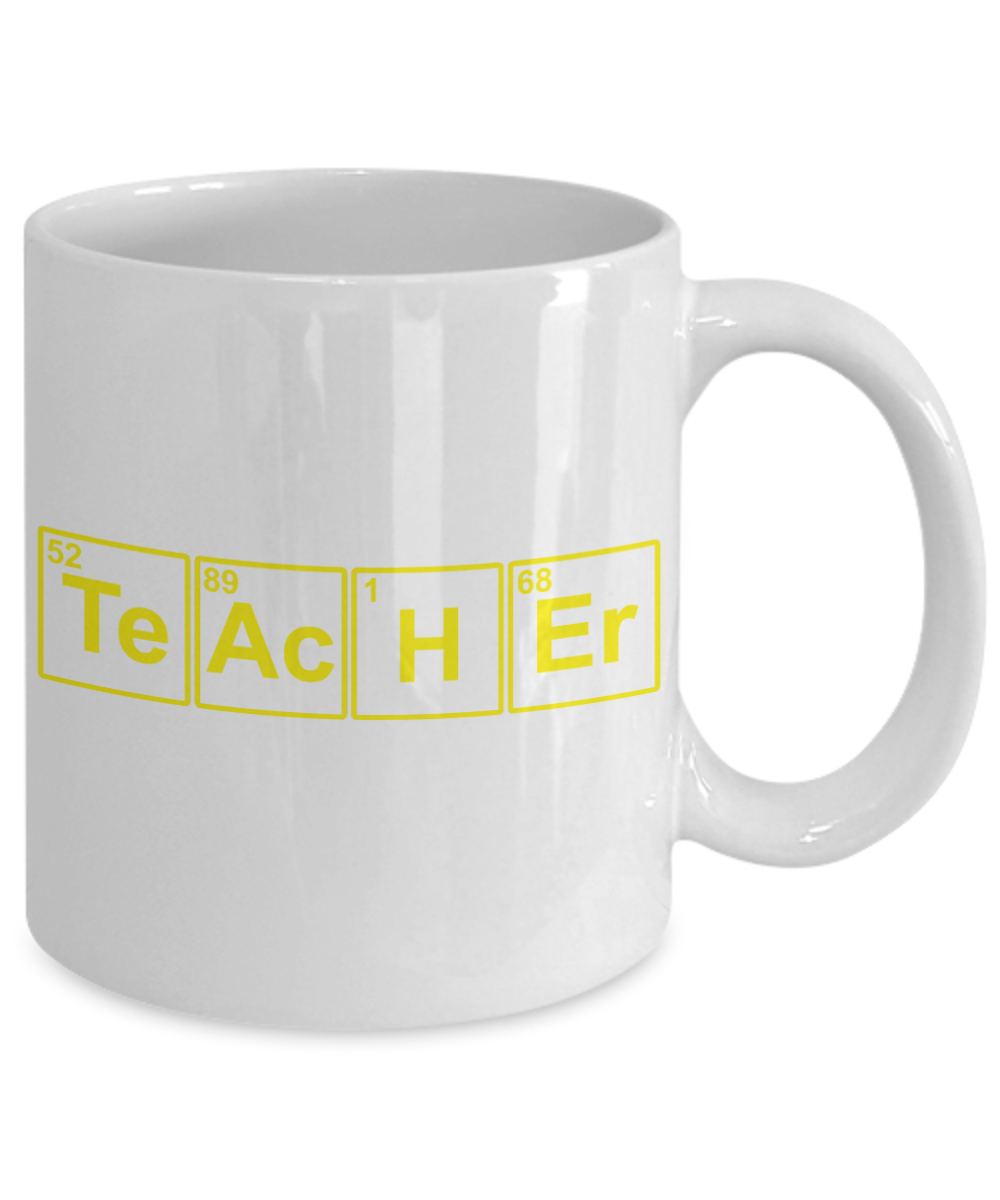 Best Teacher Ever Gift Coffee Mug, Periodic Table Teacher- White Porcelain Coffee Mug 11 oz For Teacher, Chemistry,Teachers Day, Birthday, Christmas, Gift