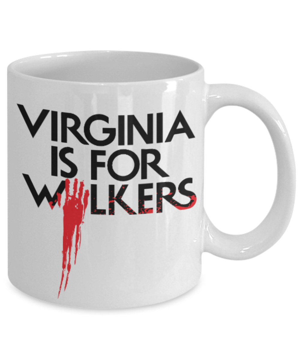 Plants vs zombies gift box mugs , Virginia is for Walkers - White Coffee Mug Porcelain Tea Cup 11 oz - Great Gift