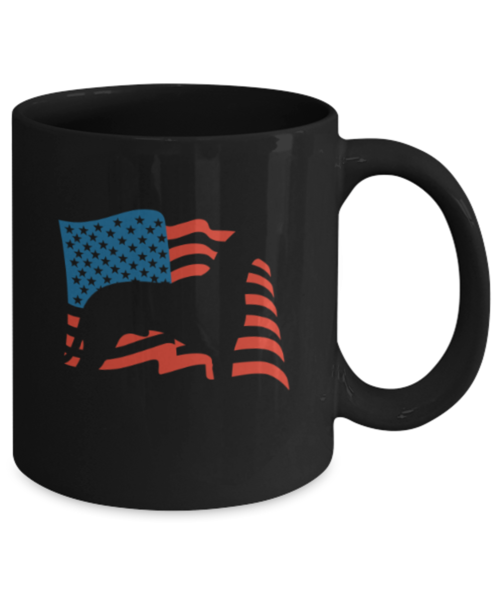 Gift gor dog lovers , USA Great Dane - Black Coffee Mug Porcelain Tea Cup 11 oz - Great Gift