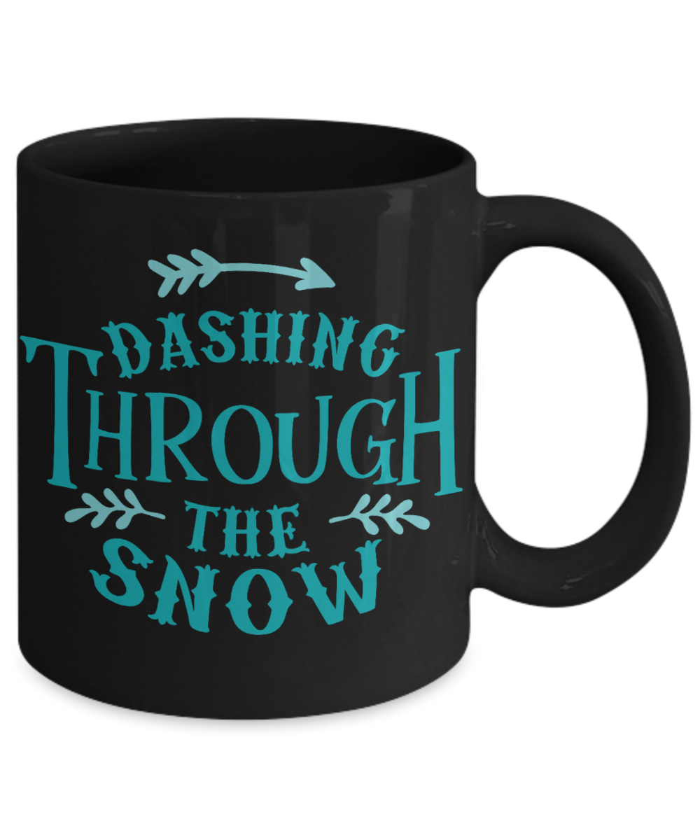 Nightnare before christmas mug - Dashing Through the Snow - Funny Christmas Gifts Mugs, Christmas Gifts for family Ceramic Cup Black, Funny Mugs Gift Ideas 11 Oz