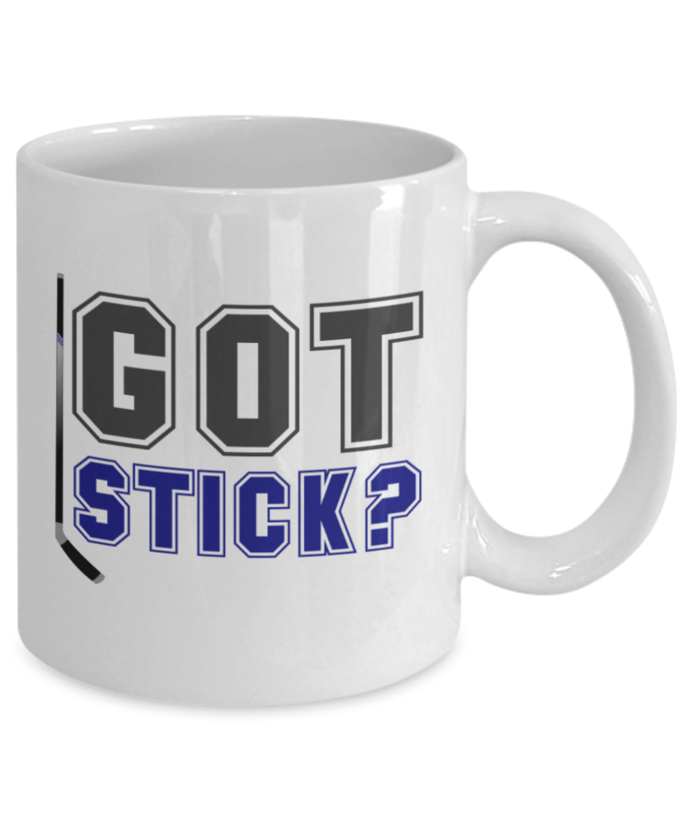 Hockey lovers mugs, Got Stick? - Funny White Porcelain Coffee 11 oz