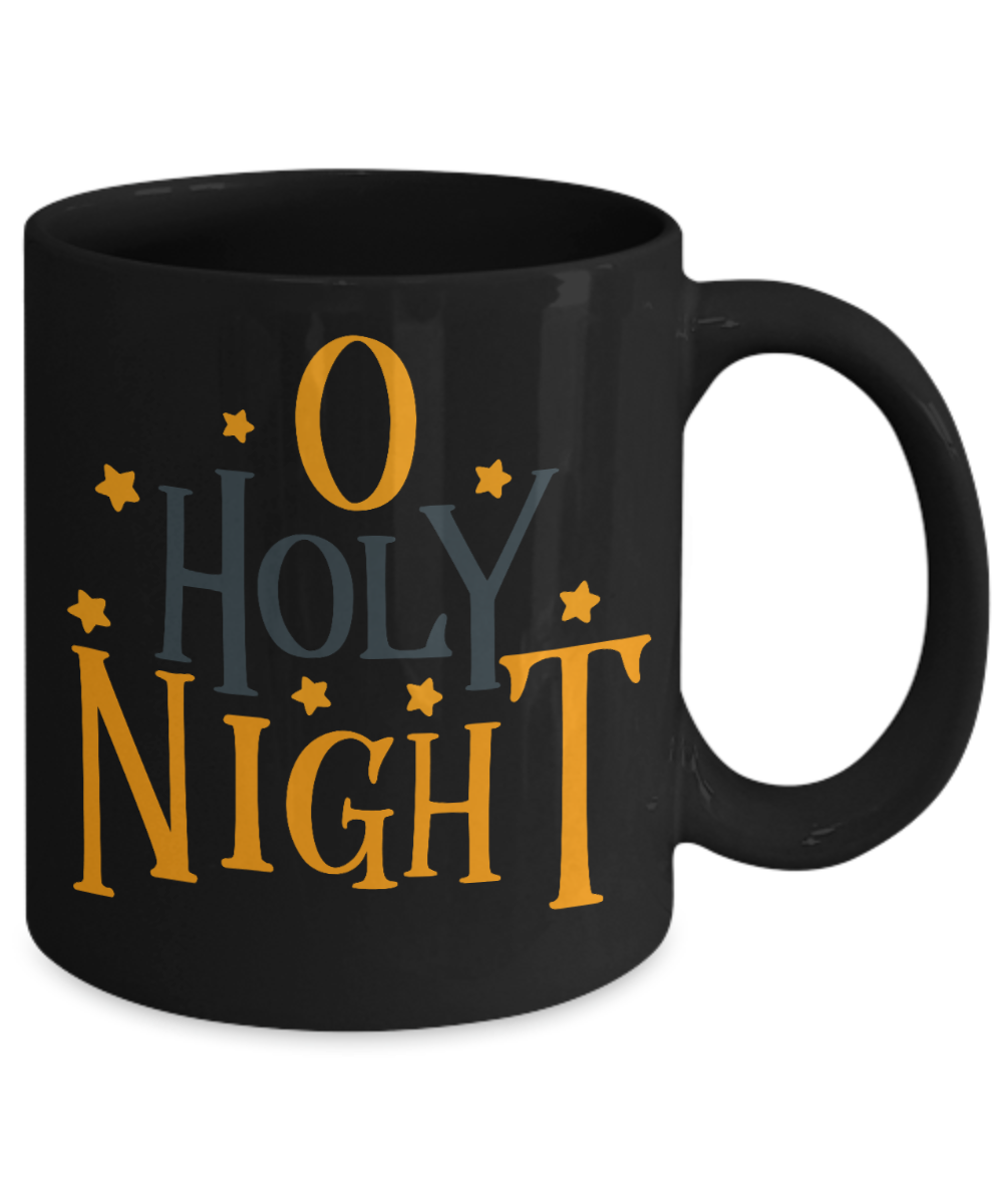 Knightmare before christmas mug - O Holy Night - Funny Christmas Gifts Mugs, Christmas Gifts for family Ceramic Cup Black, Funny Mugs Gift Ideas 11 Oz