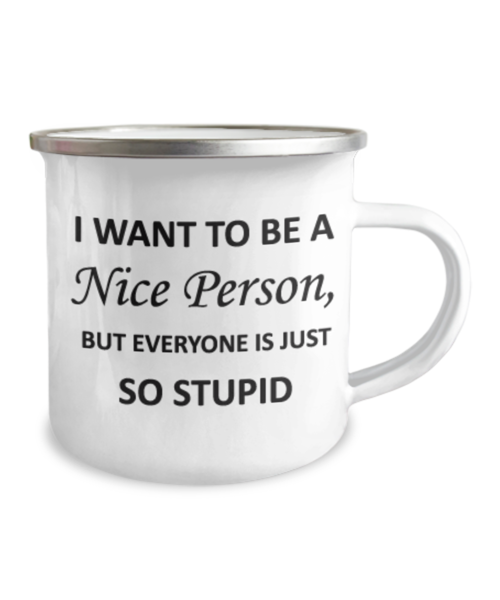 World's Best Carpenter Gift Coffee Mug, This Carpenter Knows How To Use His Wood-12 Oz Stainless Steel Enamel Finish White Camper Coffee Mug
