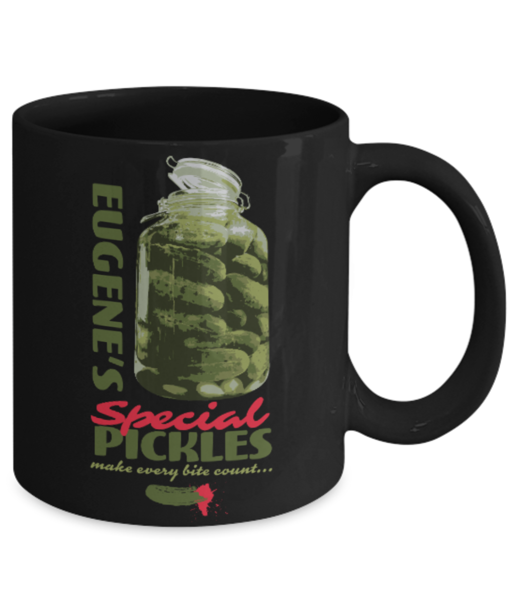 Plants vs zombies gift box mugs , Eugene's Pickles - Black Coffee Mug Porcelain Tea Cup 11 oz - Great Gift
