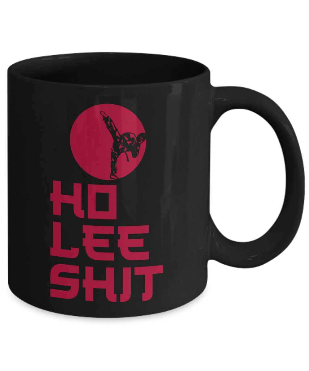 Martial Arts Master Coffee Mug, Ho Lee Shit-Black Porcelain Coffee Mug 11 oz For Karate, Kung Fu, Student, Master, Instructor