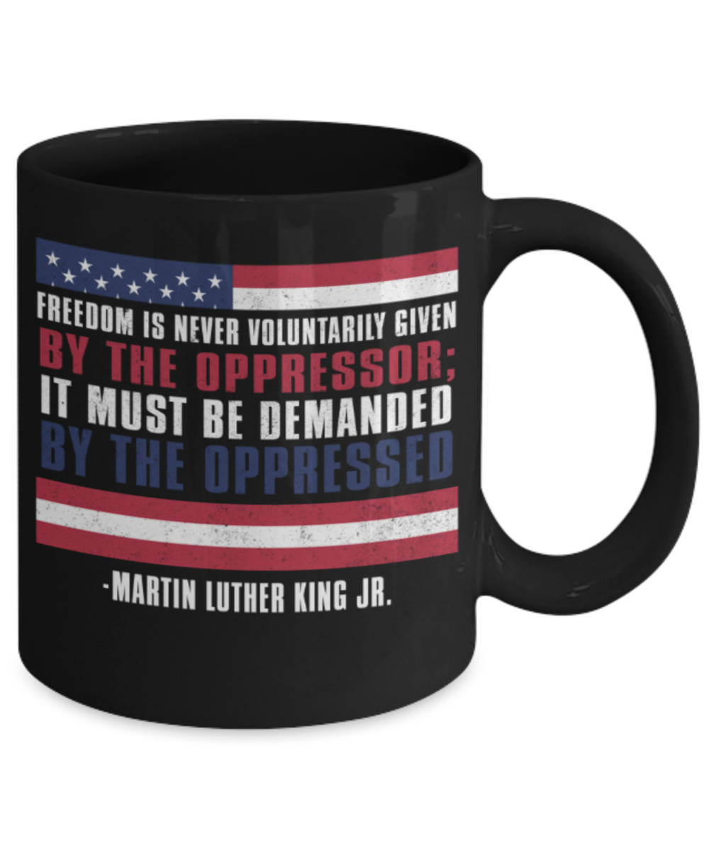 Martin luther king jr malcom x and the civil rights struggle, Freedom Struggle Speech for Oppressed - Black Porcelain Coffee Mug Cute Ceramic Cup 11 oz