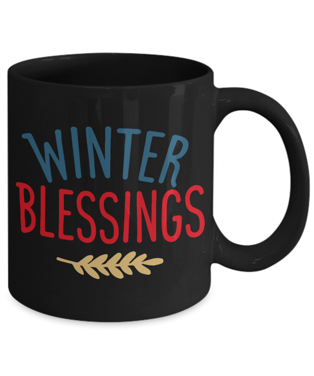 Knightmare before christmas mug - Winter Blessings - Funny Christmas Gifts Mugs, Christmas Gifts for family Ceramic Cup Black, Funny Mugs Gift Ideas 11 Oz