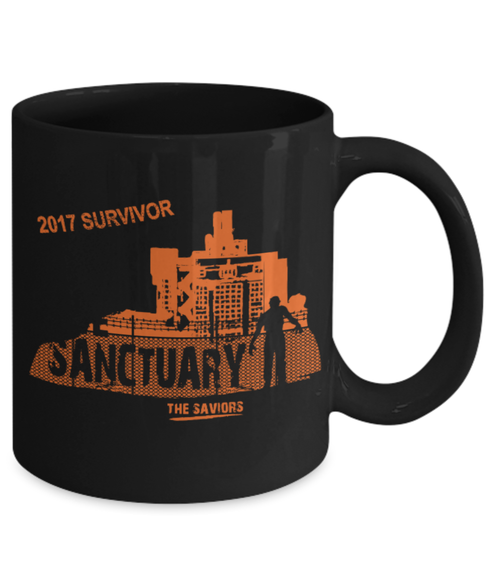 Plants vs zombies gift box mugs , The Sanctuary - Black Coffee Mug Porcelain Tea Cup 11 oz - Great Gift