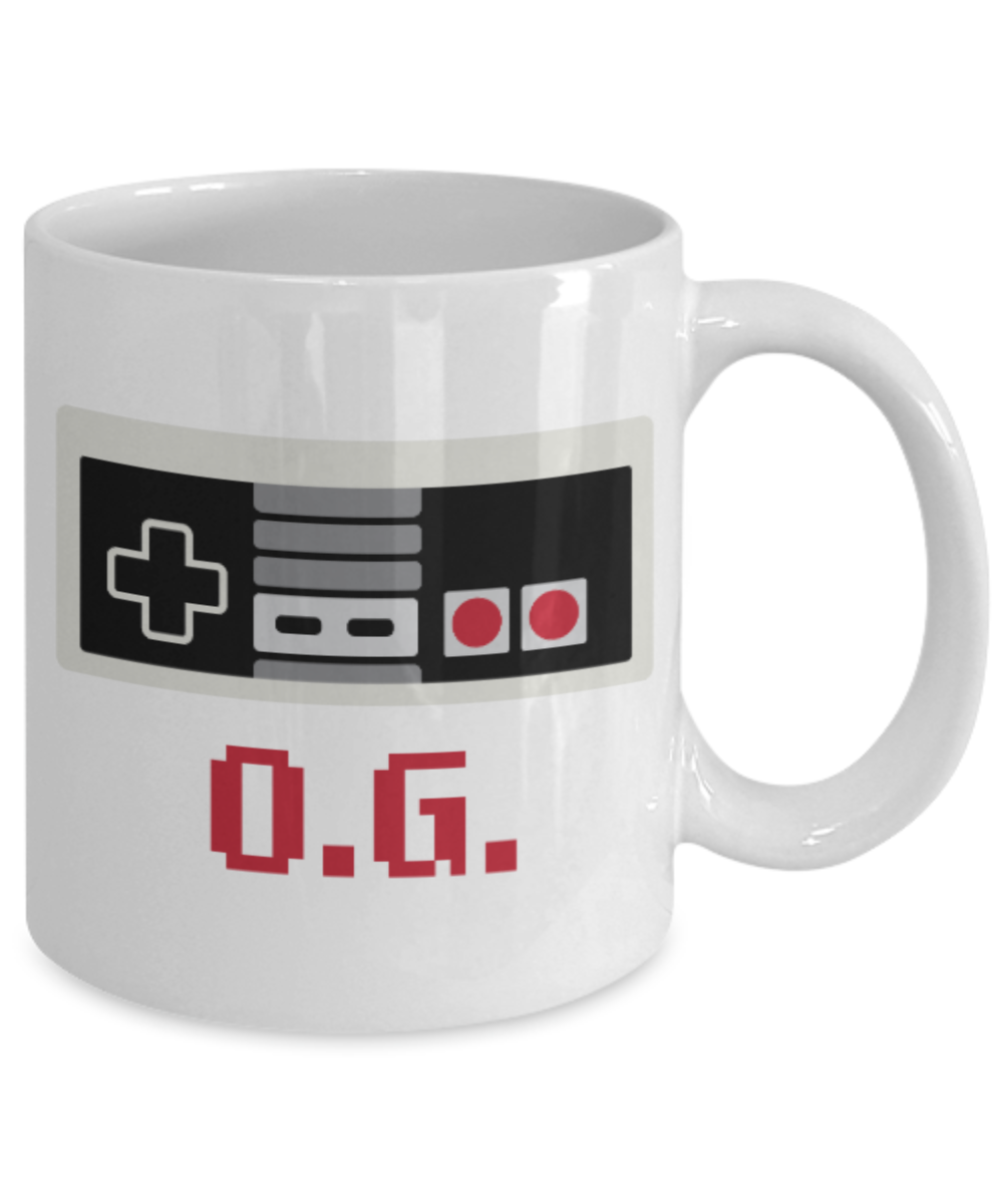 Games Lovers mugs, OG - White Coffee Mug Porcelain Tea Cup 11 oz - Great Gift
