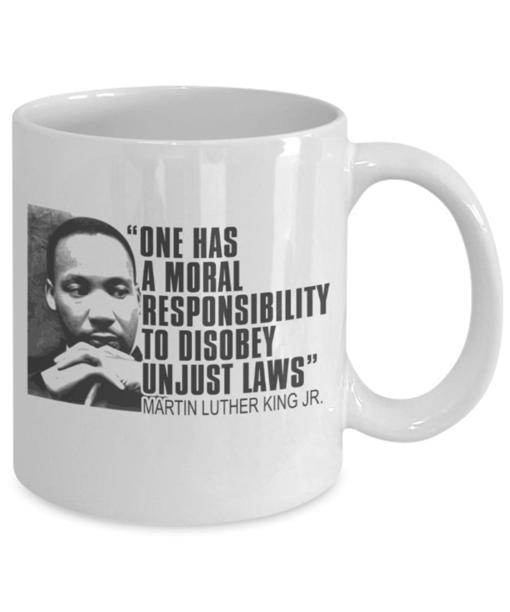 Martin luther king jr malcom x and the civil rights struggle, Fight to Disobey Unjust Laws - Funny White Porcelain Coffee Mug Cute Ceramic Cup 11 oz