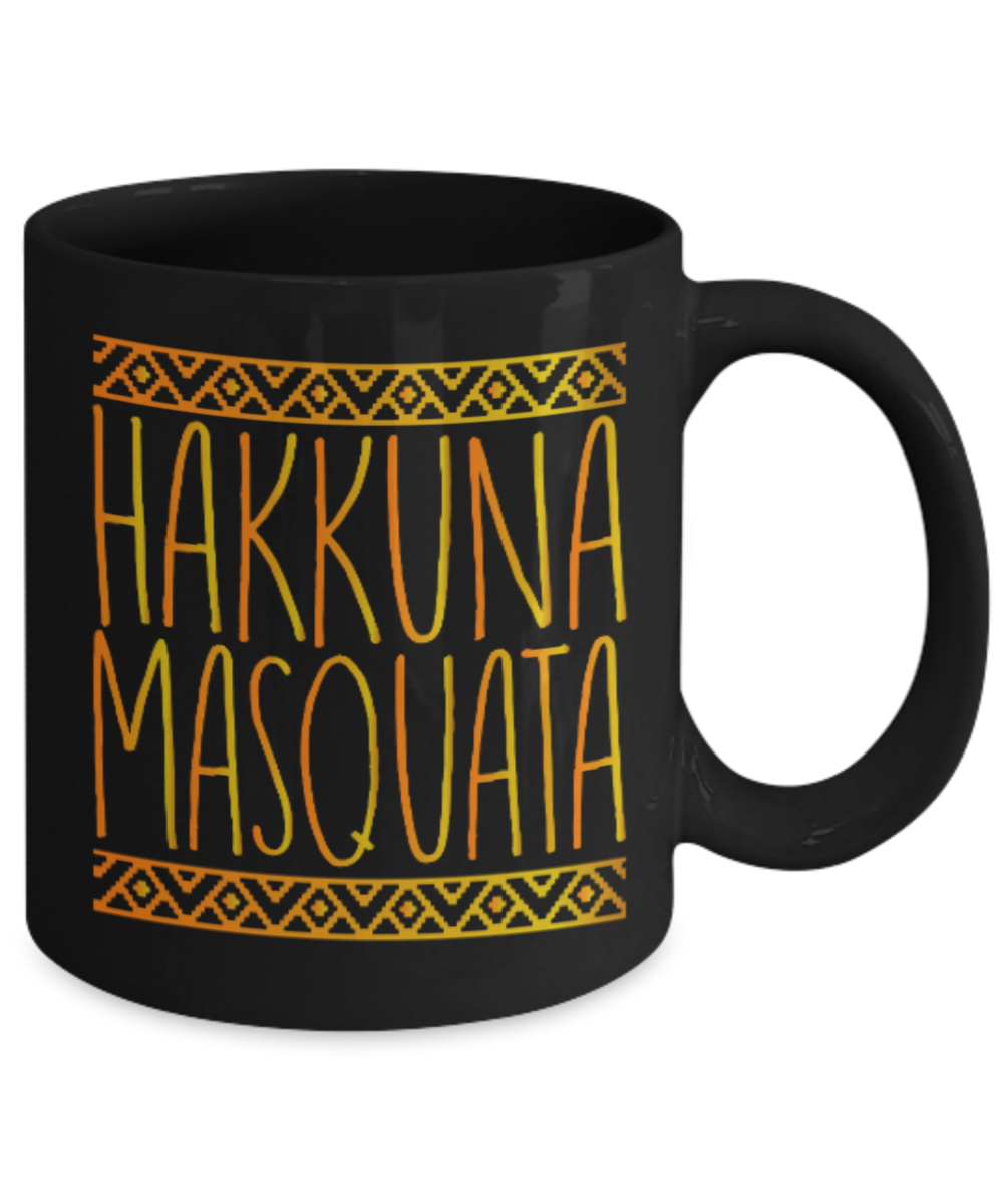 Fitness Lovers mugs , Hakkuna Masquata - Black Coffee Mug Porcelain Tea Cup 11 oz - Great Gift