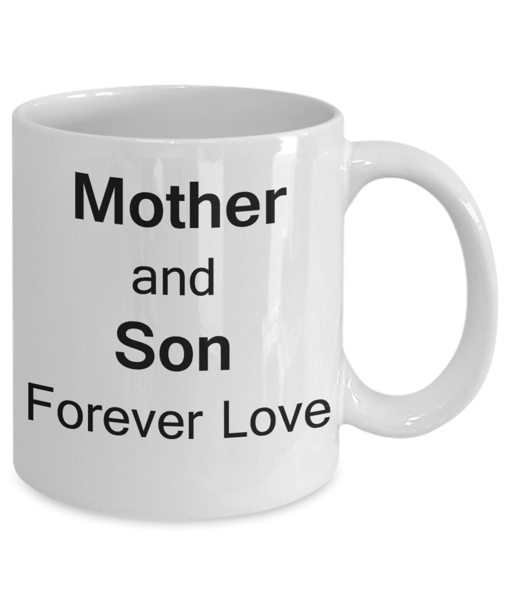 Mothers gift special love heart poem mug - Mother & Son Forever Love - White Porcelain Coffee Mug Cute Ceramic Cup 11 oz