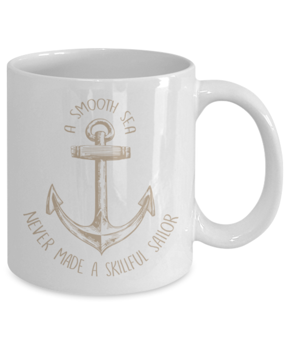 Sailing Lovers Mugs , Skillful sailor - White Coffee Mug Porcelain Tea Cup 11 oz - Great Gift