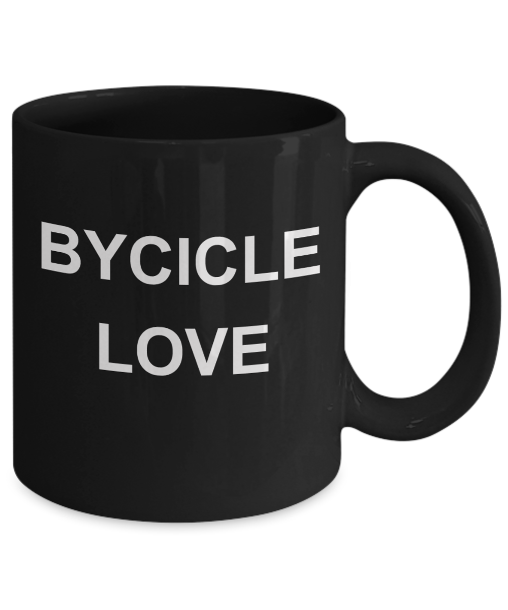 I wheelie like you, Bycicle Love - Black Porcelain Coffee 11 oz