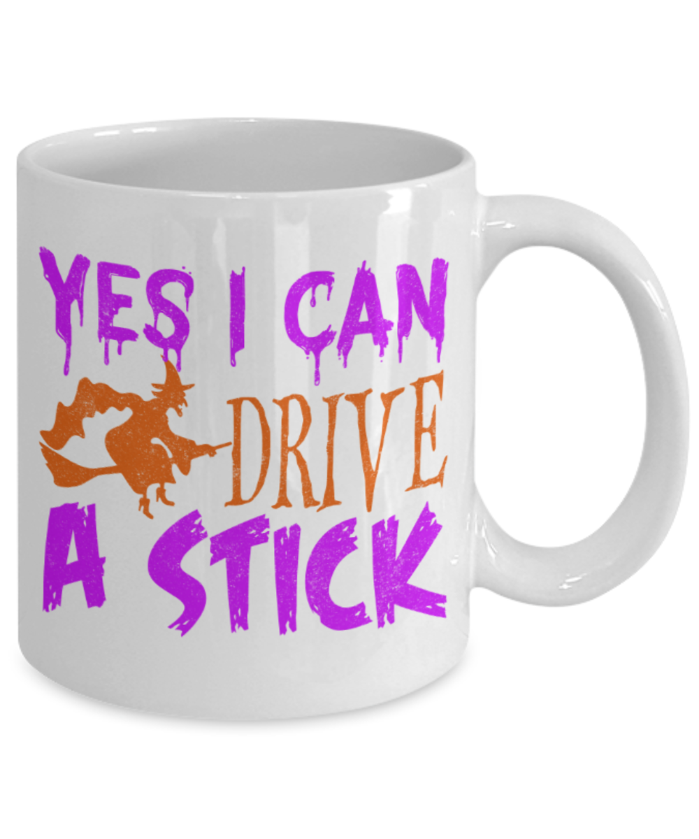 Midnight mug rogue - Yes I can drive a stick - White Porcelain Coffee Mug Cute Ceramic Cup 11 oz