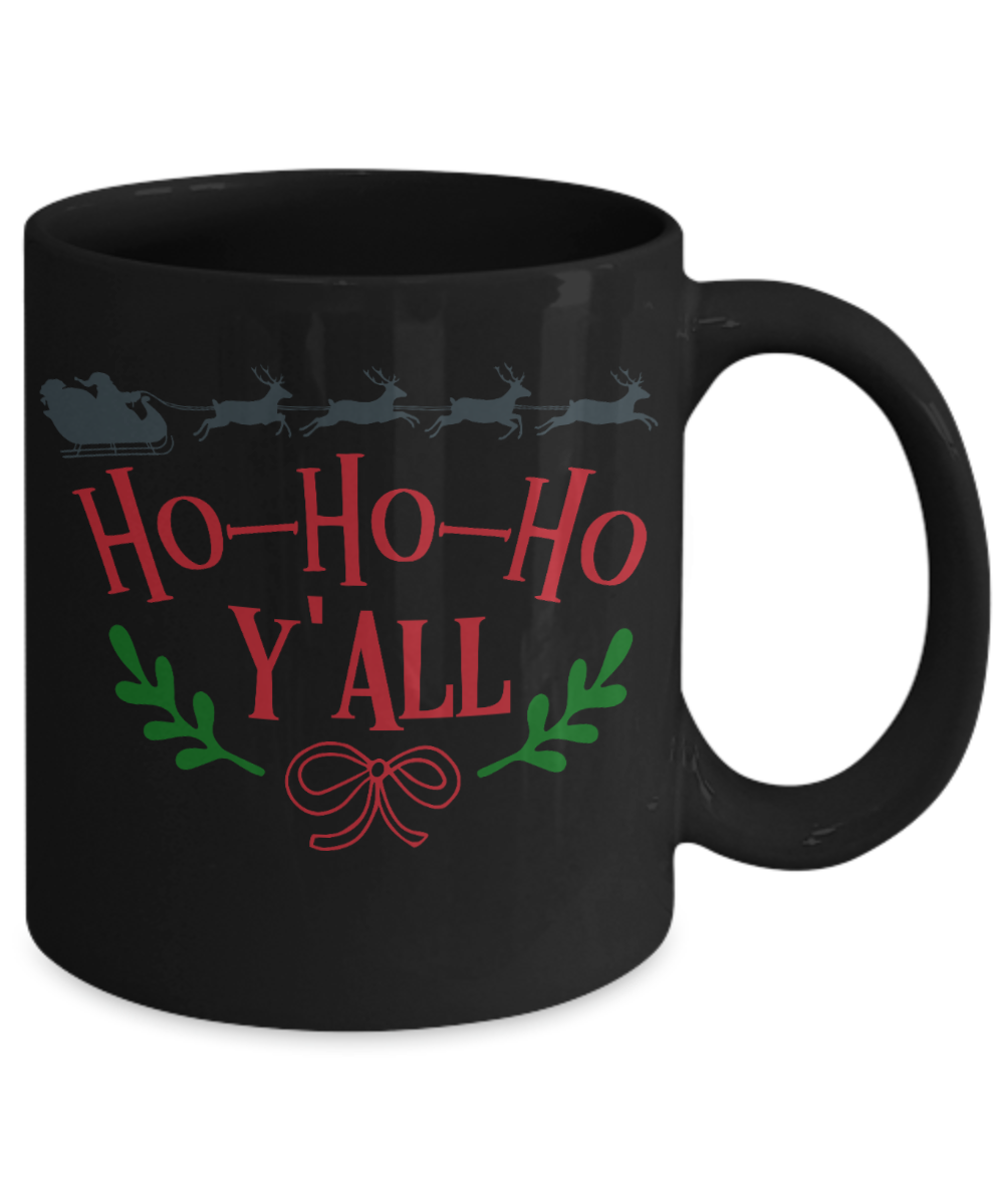 Knightmare before christmas mug - Ho Ho Ho Y'all - Funny Christmas Gifts Mugs, Christmas Gifts for family Ceramic Cup Black, Funny Mugs Gift Ideas 11 Oz