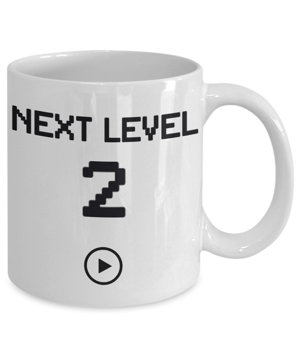 2nd Birthday Gift Coffee Mug For Kids, Next Level 2, Gamer Coffee Mug, Birthday Mug- White Porcelain Coffee Mug 11 Oz Funny Quotes Coffee Mug