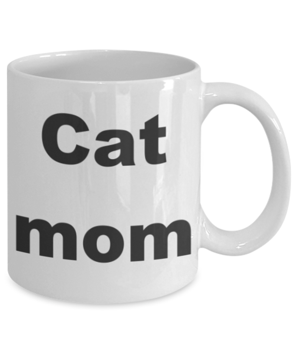 Cat Mom - White Porcelain Coffee 11 oz