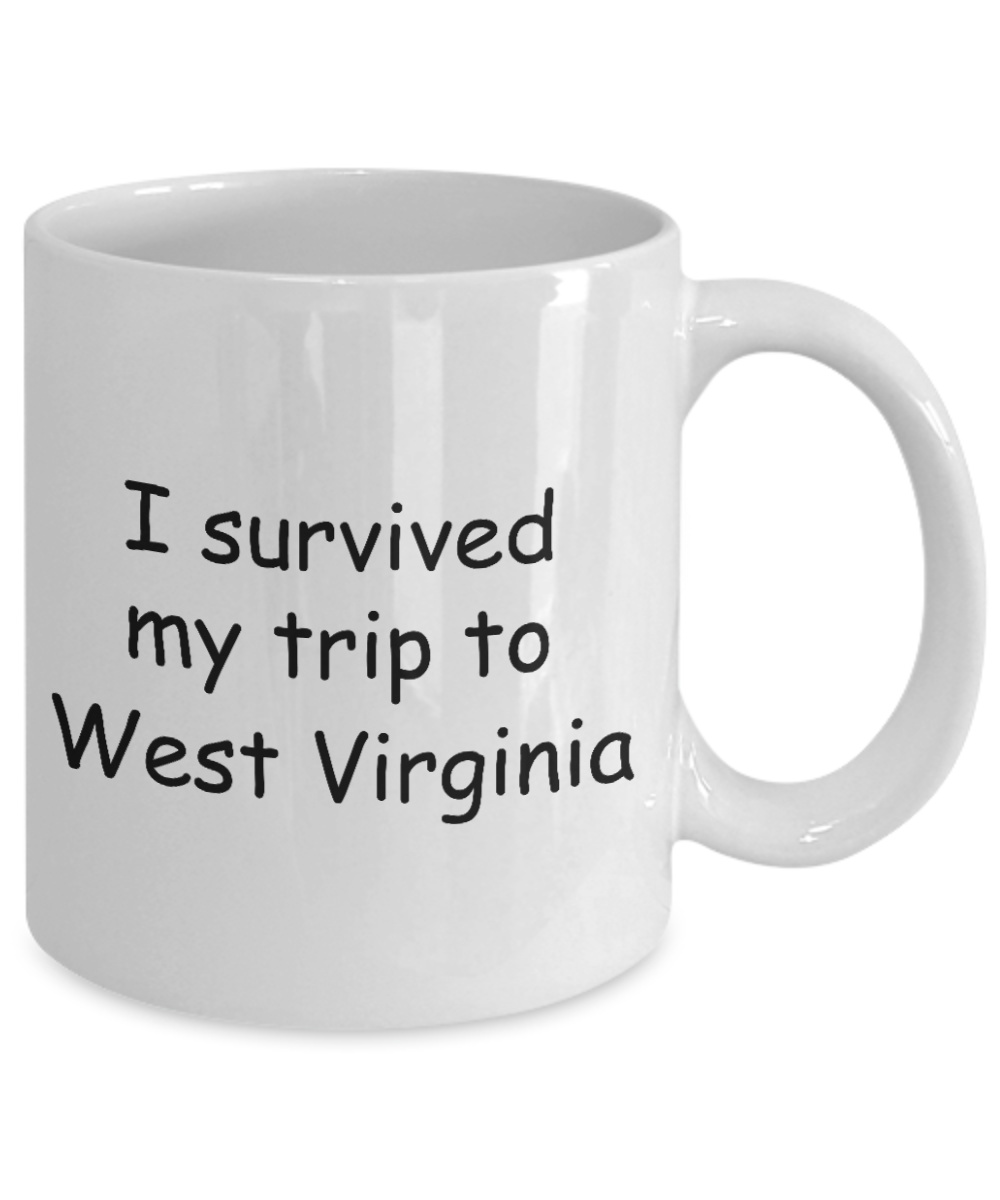 Patriotic coffee mugs , I survived my trip to West Virginia - White Coffee Mug Tea Cup 11 oz Gift