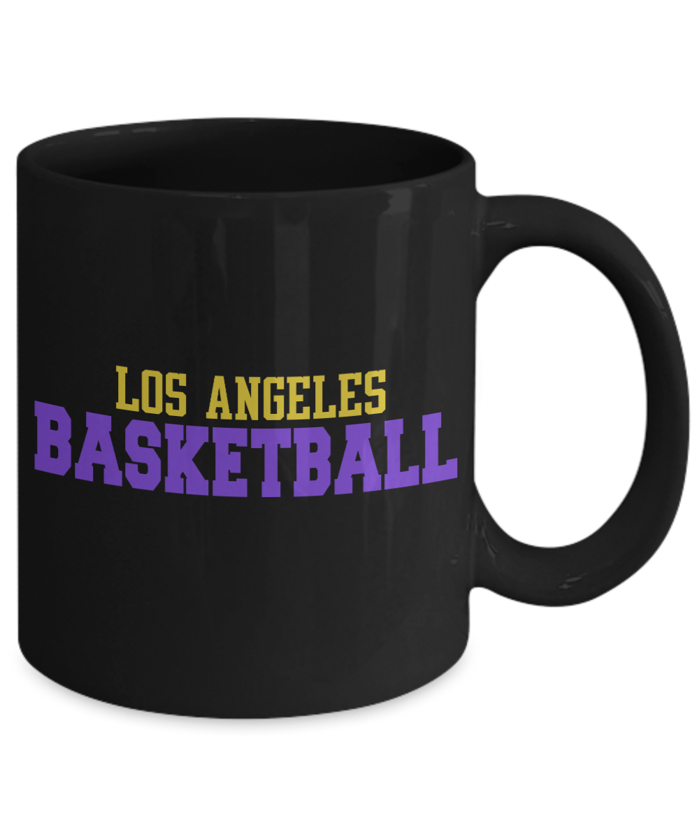 Basketball Player Coffee Mug, Los Angeles Basketball - Black Porcelain Coffee Mug 11 Oz Funny Quotes Coffee Mug