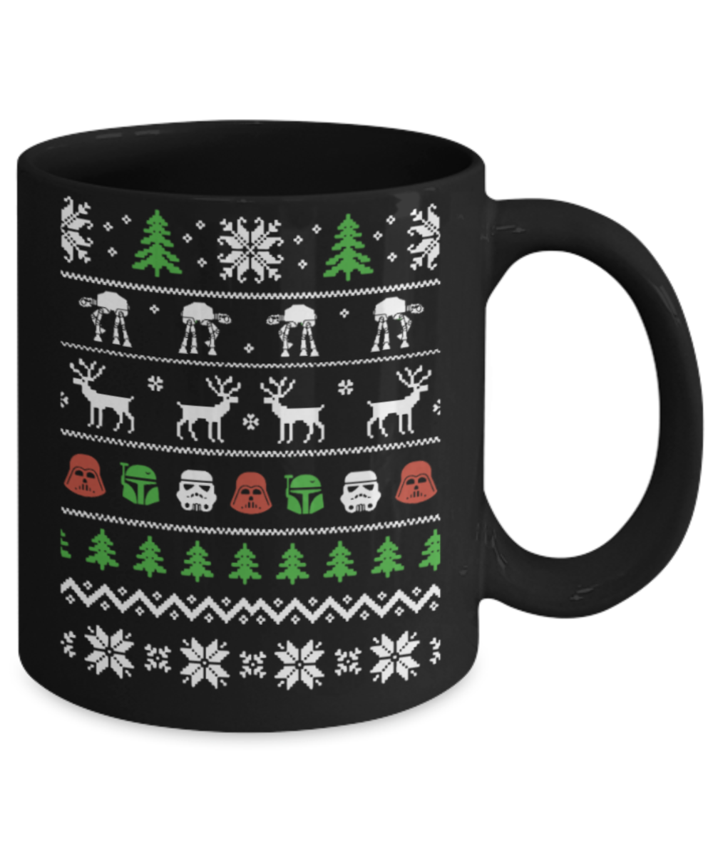 Peets coffee k cups christmas blend , Christmas Star wars - Black Coffee Mug Porcelain Tea Cup 11 oz - Great Gift