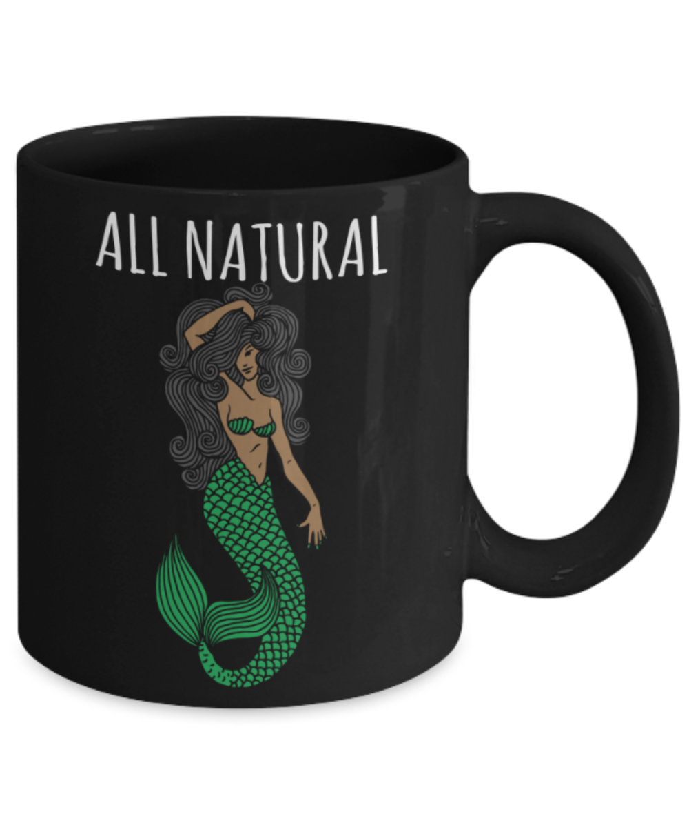 Mermaids Lovers Mugs , All natural - Black Coffee Mug Porcelain Tea Cup 11 oz - Great Gift