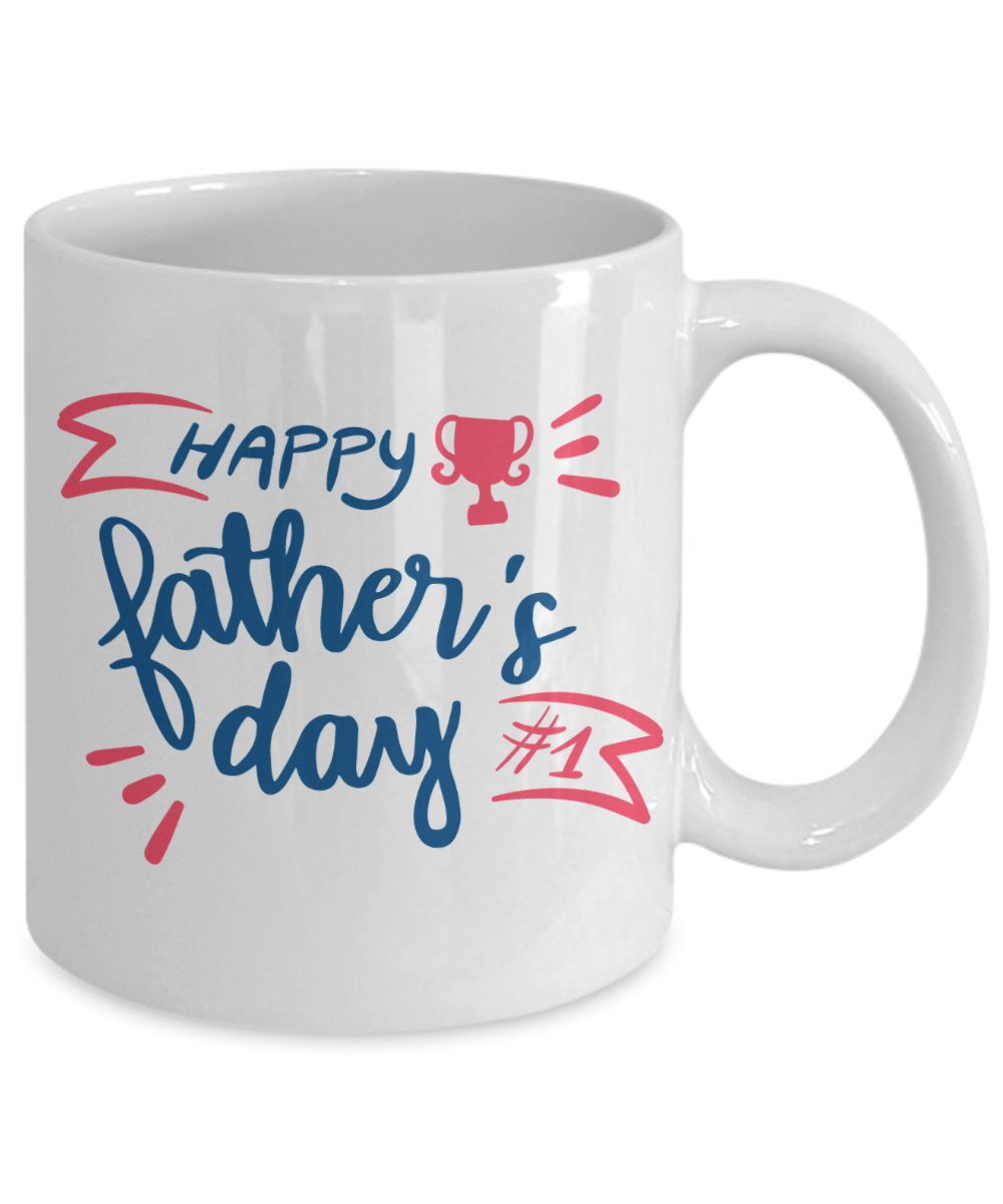 Best Ever Dad Coffee Mug, Happy Fathers Day-White Porcelain Coffee Mug 11 oz For Dad, Papa, Daddy, Fathers Day, Birthday