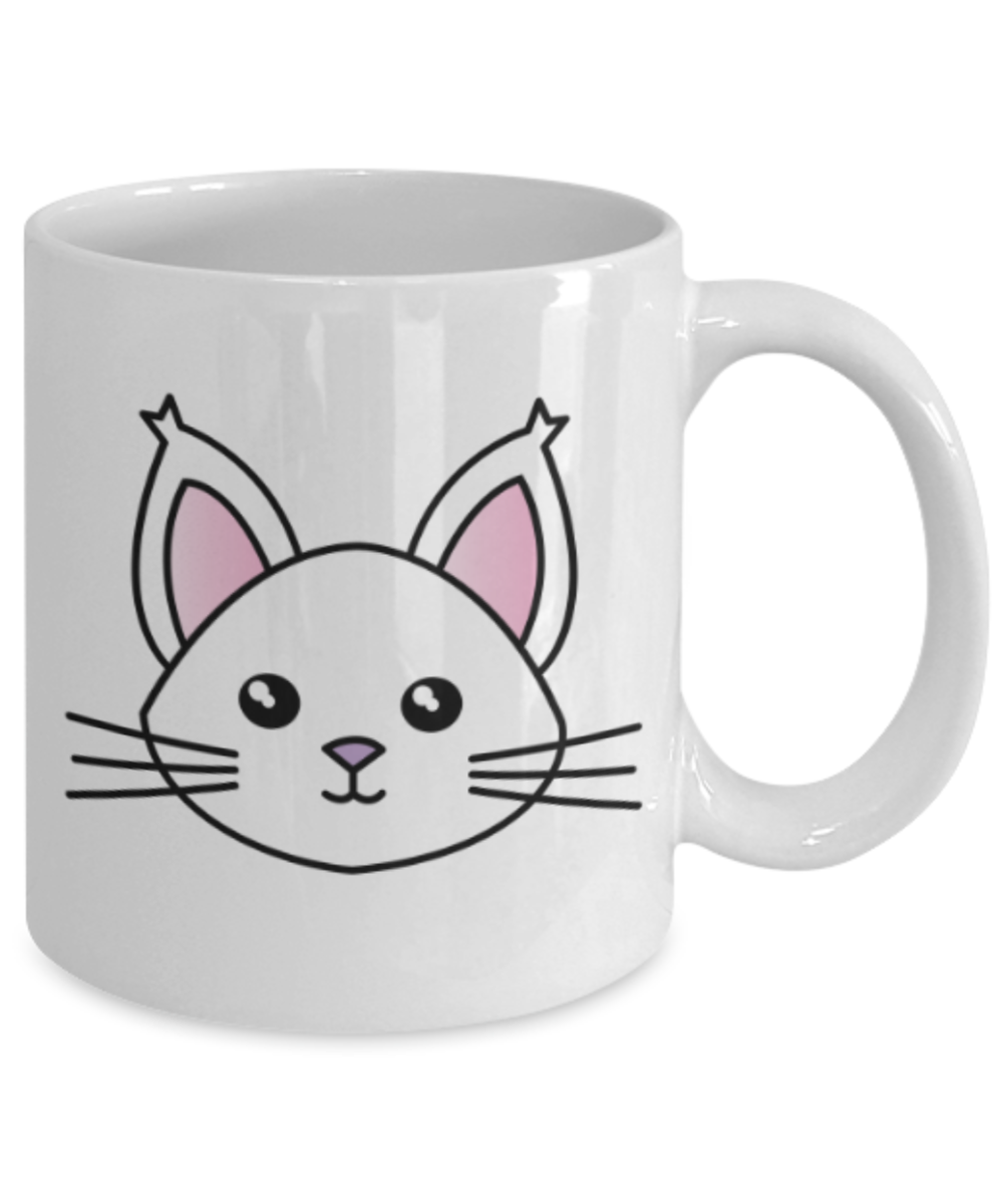 Gift gor cat lovers , White Cats - White Coffee Mug Porcelain Tea Cup 11 oz - Great Gift