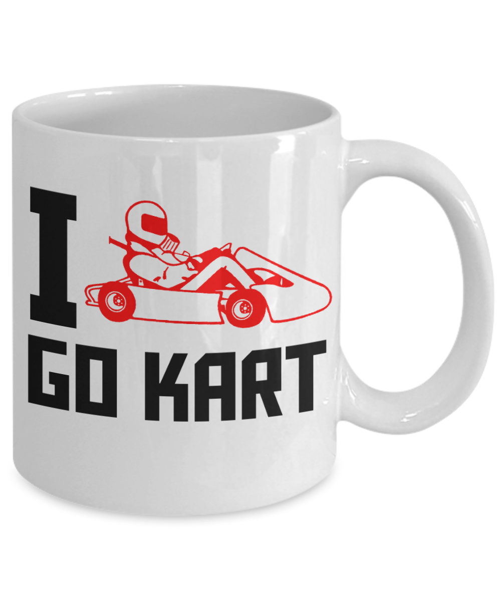 Karting Gift Coffee mug,I Go Kart-White Porcelain Coffee Mug 11 oz For Sister,Brother,Friend,Go Kart Lover