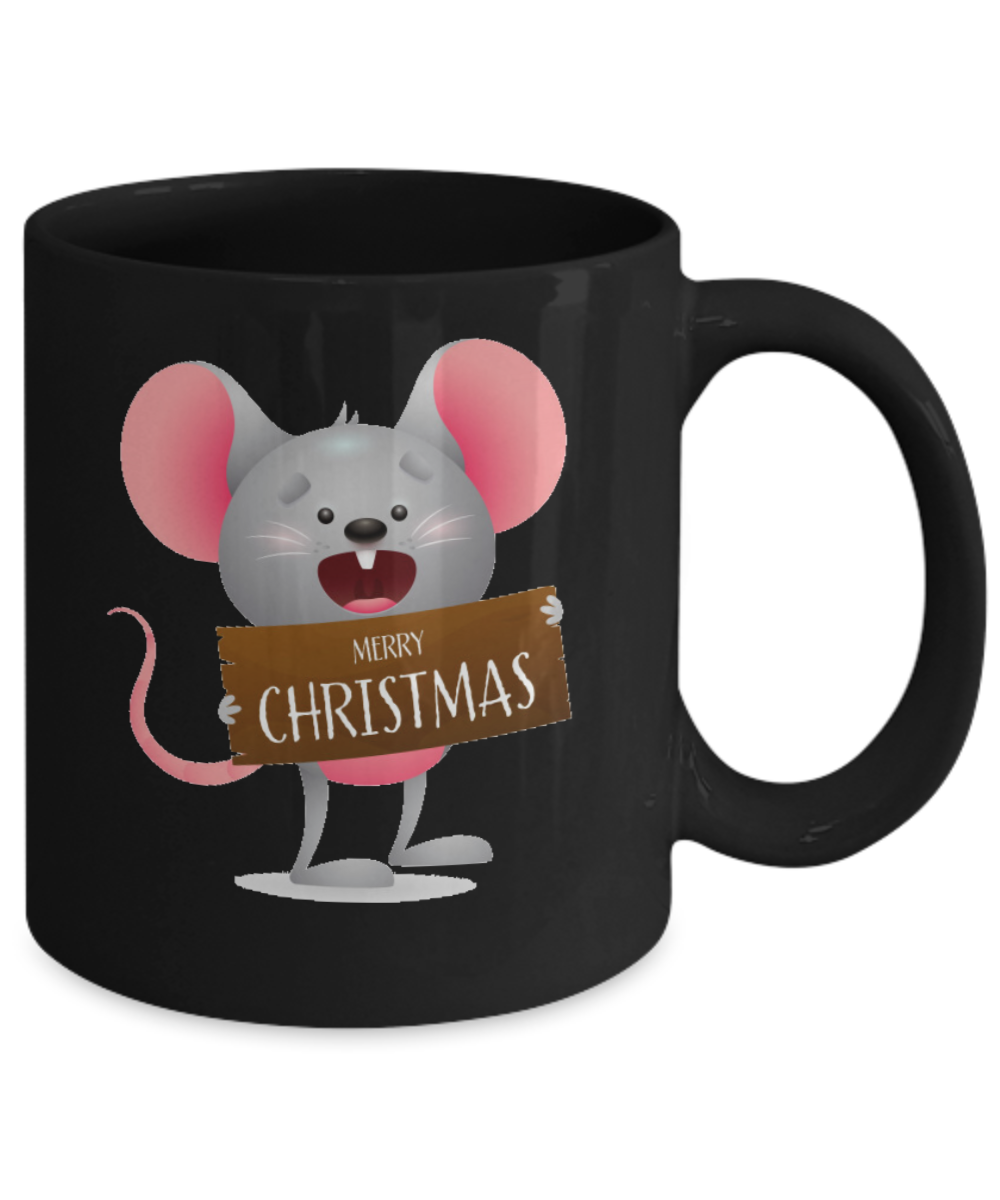 Funny Merry Christmas Pet Rat Black Mug - Pet Rats are Awesome Mug - Cool Rat Gift Idea - Rat Lover Mug - Rat Coffee Mug