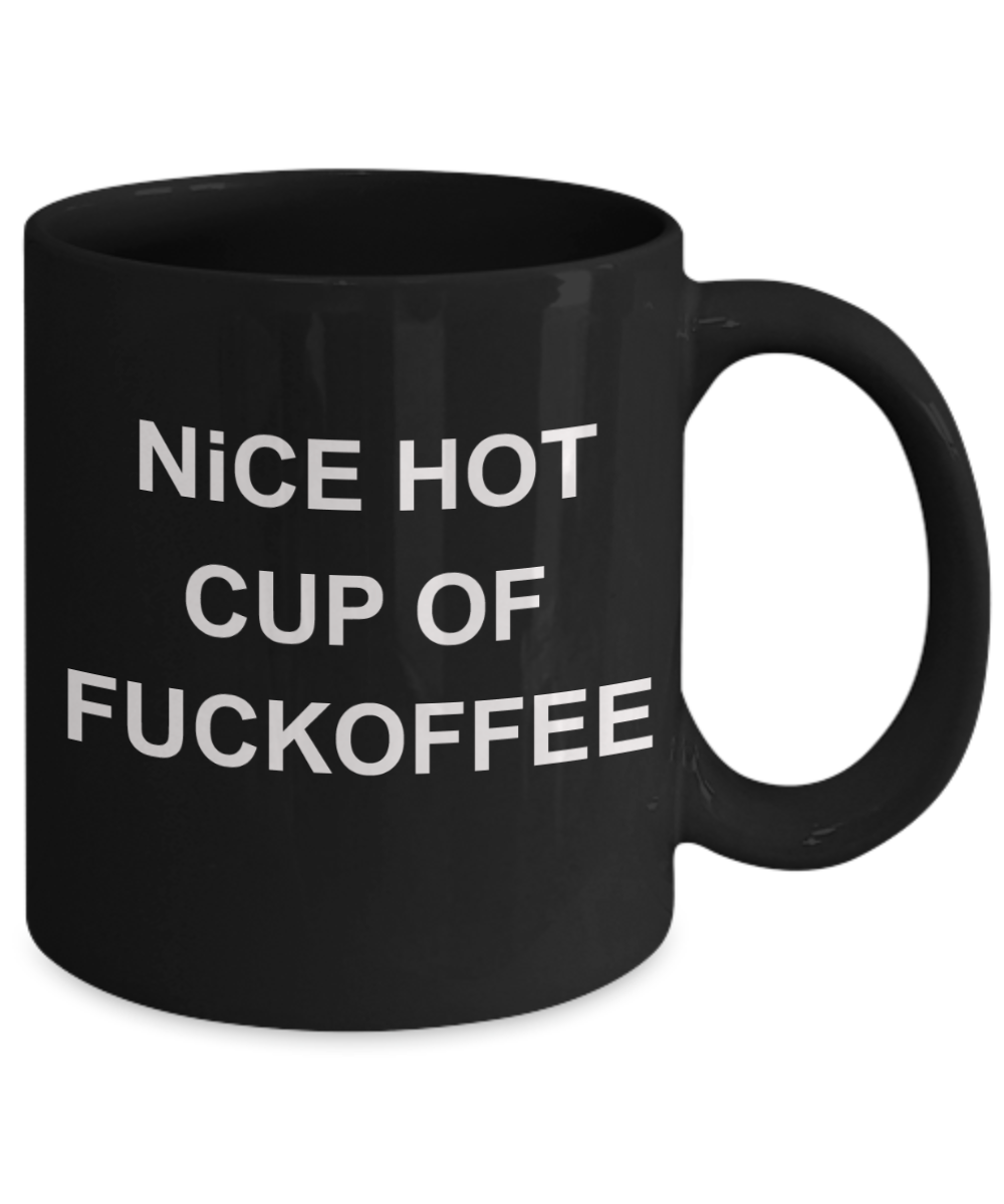 Deadpool mug husband, Nice Hot Cup of Fuckoffee - Black Porcelain Coffee 11 oz