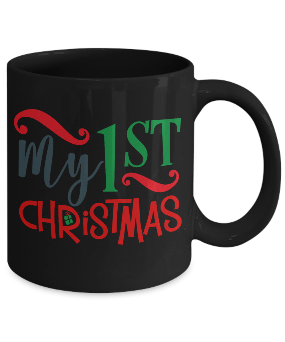Knightmare before christmas mug - My 1st Christmas - Funny Christmas Gifts Mugs, Christmas Gifts for family Ceramic Cup Black, Funny Mugs Gift Ideas 11 Oz