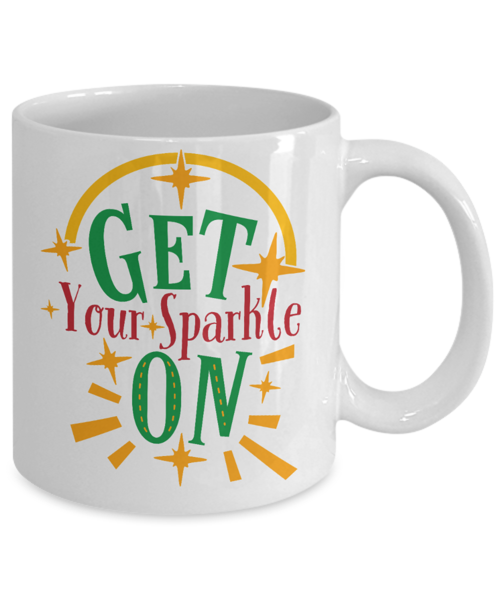 Knightmare before christmas mug - Get Your Sparkle On - Funny Christmas Gift Mugs, Christmas Gifts for family Ceramic Cup White, Funny Mugs Gift Ideas 11 Oz