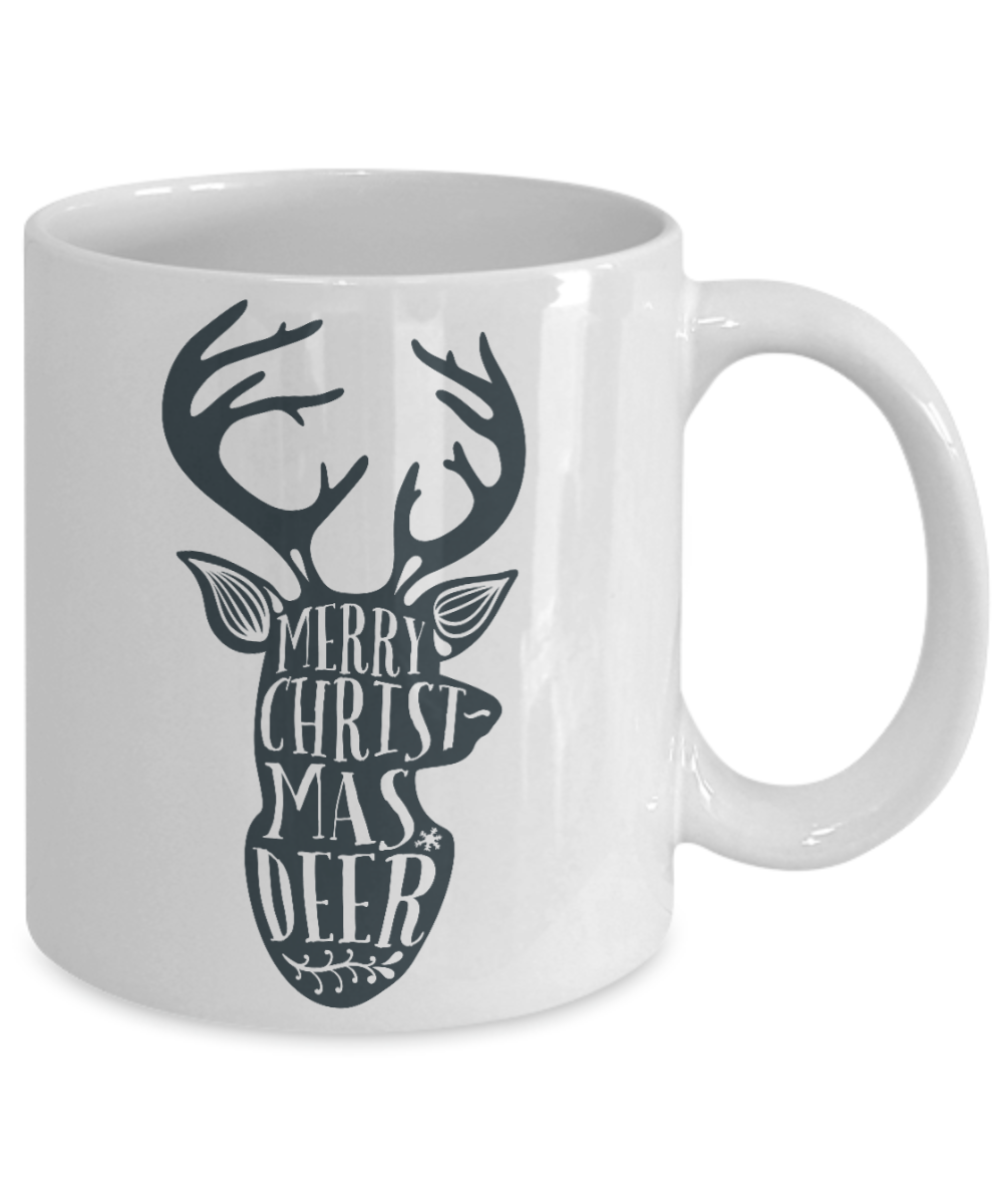 Knightmare before christmas mug - Merry Christmas Deer - Funny Christmas Gift Mugs, Christmas Gifts for family Ceramic Cup White, Funny Mugs Gift Ideas 11 Oz