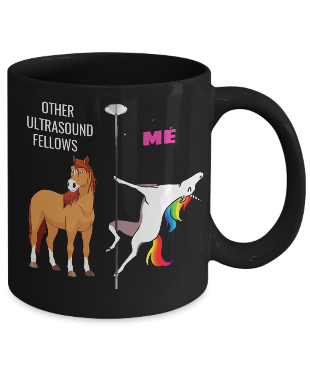 Other Ultrasound Fellows gift for women - other ultrasound fellows unicorn coffee mug - black porcelain coffee 11 oz for grandma, mom, sister, best friend