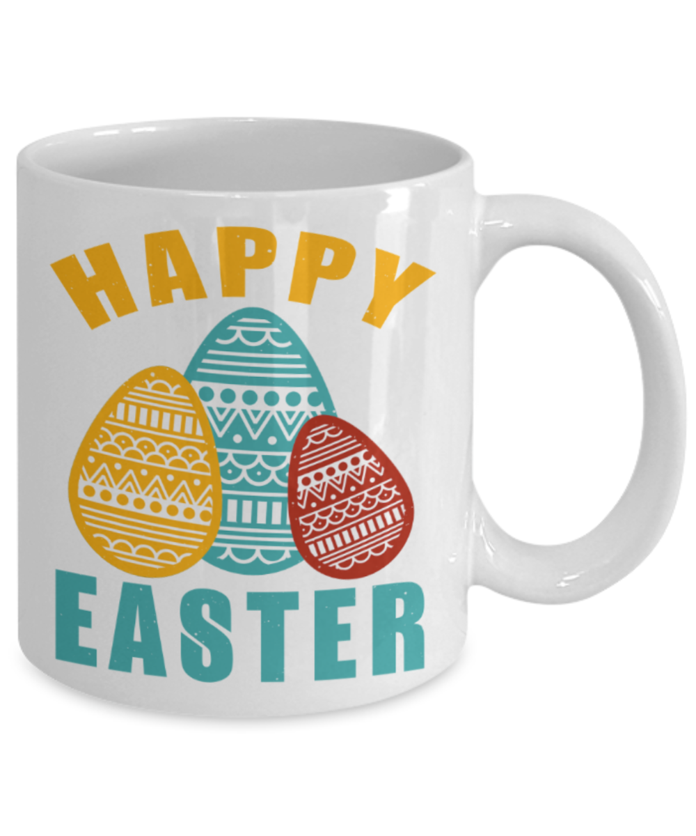 Personal creations gifts easter mugs - Happy Easter - White Porcelain Coffee Mug Cute Ceramic Cup 11 oz
