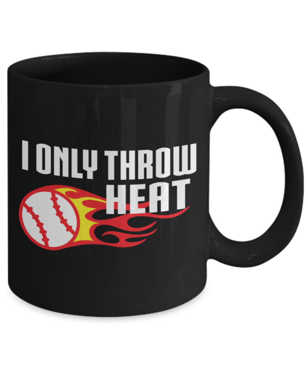 Fitness Lovers mugs , I only throw heat - Black Coffee Mug Porcelain Tea Cup 11 oz - Great Gift