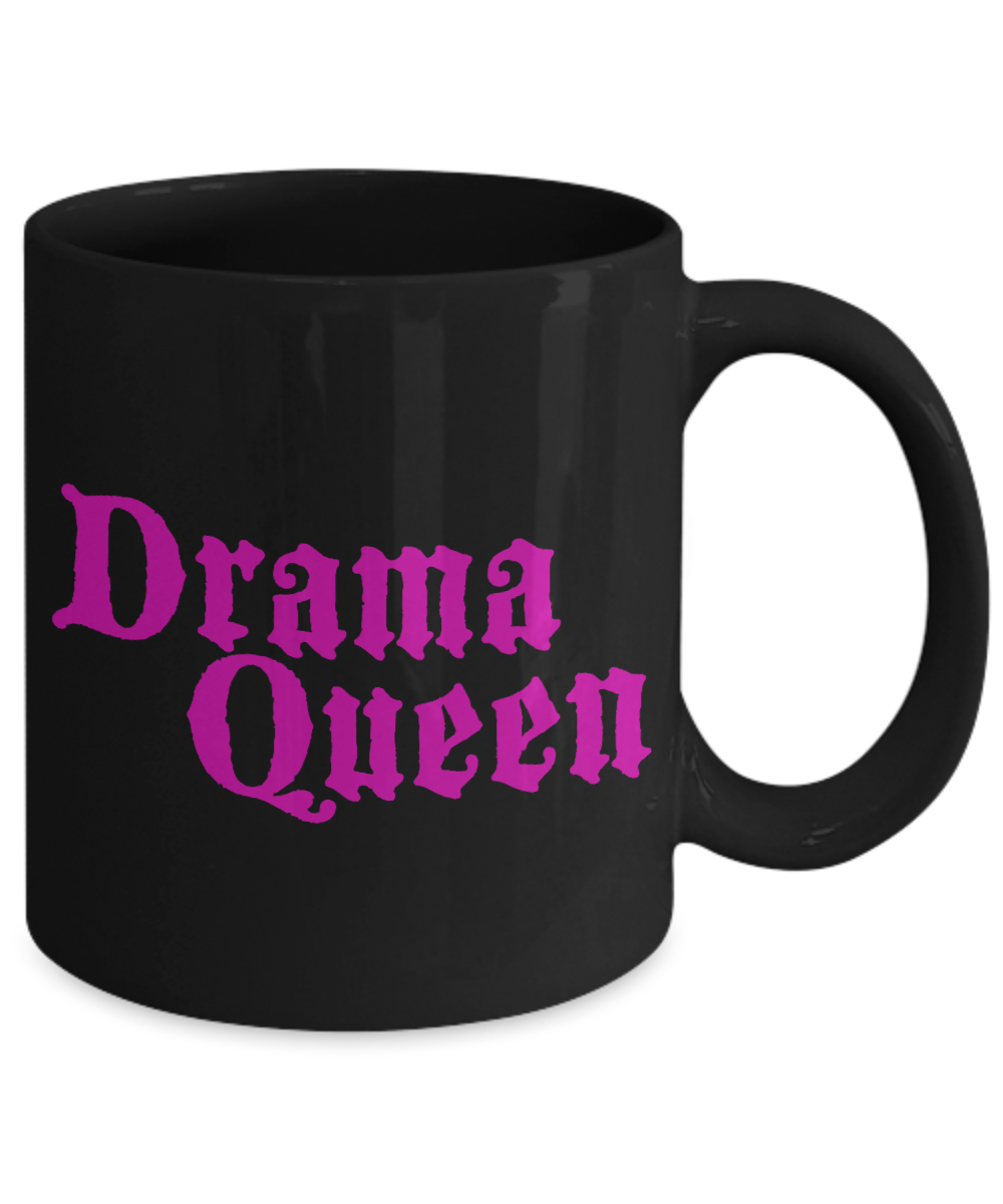 Cute Princess Coffee Mug, Drama Queen -Black Porcelain Coffee Mug 11 oz For Daughter,Teen,Women, Girlfriend