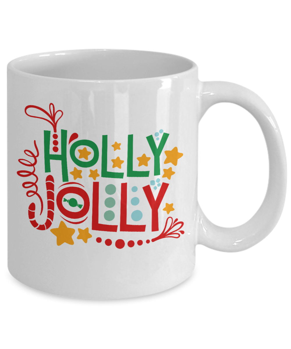 Knightmare before christmas mug - Holly Jolly - Funny Christmas Gift Mugs, Christmas Gifts for family Ceramic Cup White, Funny Mugs Gift Ideas 11 Oz