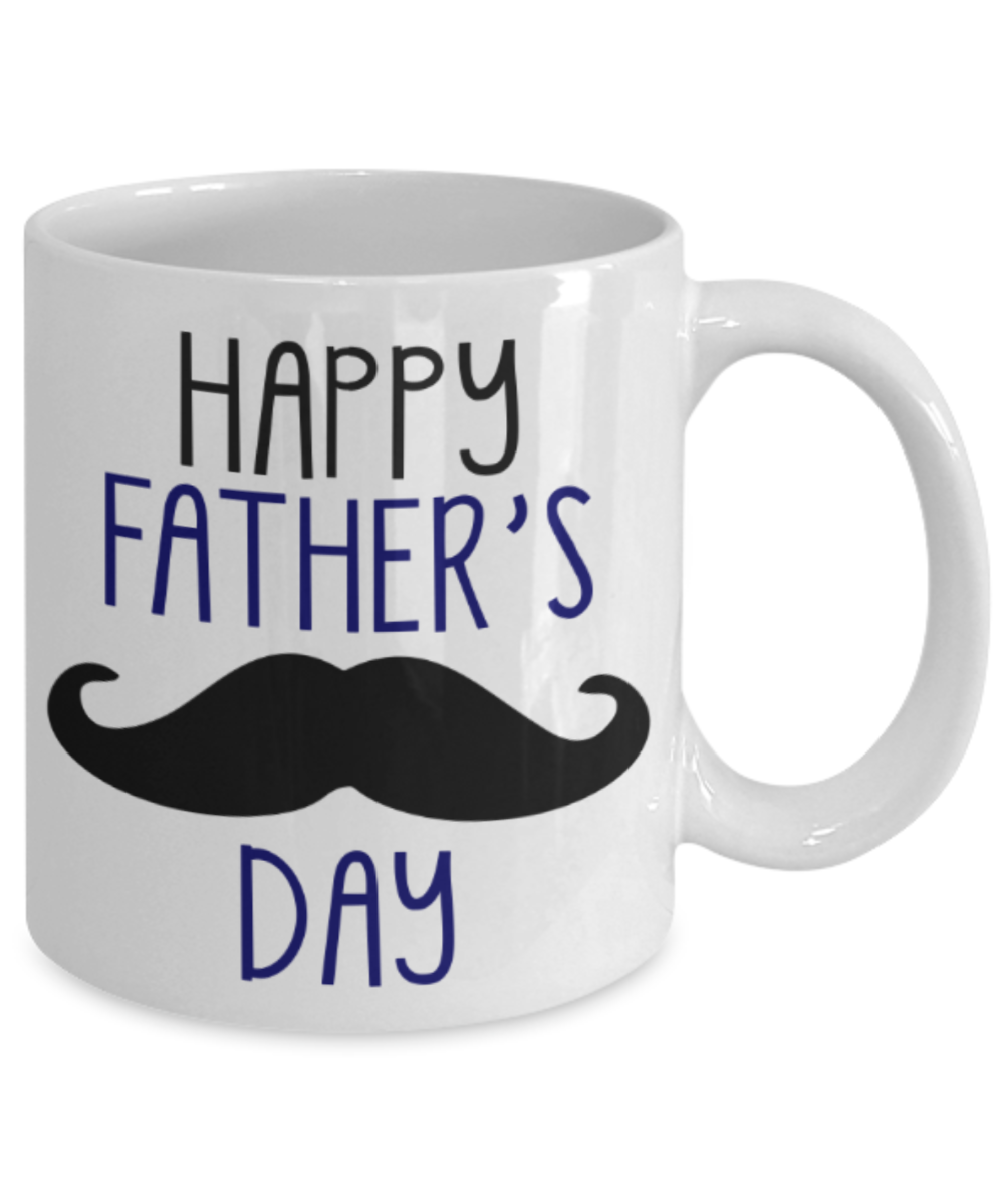 Father son gifts to do together - Happy Father's Day - White Porcelain Coffee Mug Cute Ceramic Cup 11 oz