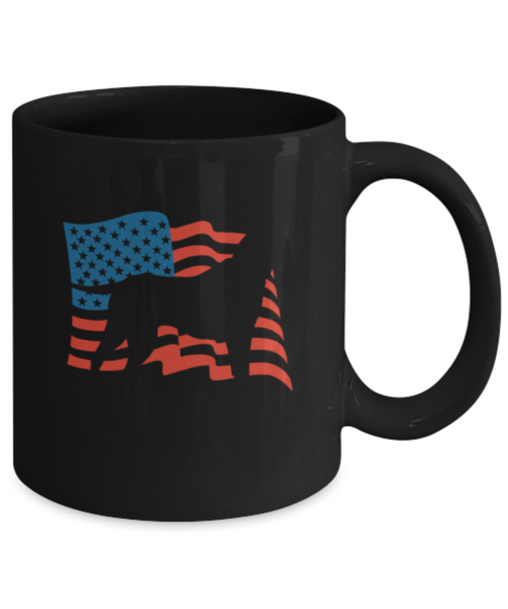 Gift gor dog lovers , USA Labrador - Black Coffee Mug Porcelain Tea Cup 11 oz - Great Gift