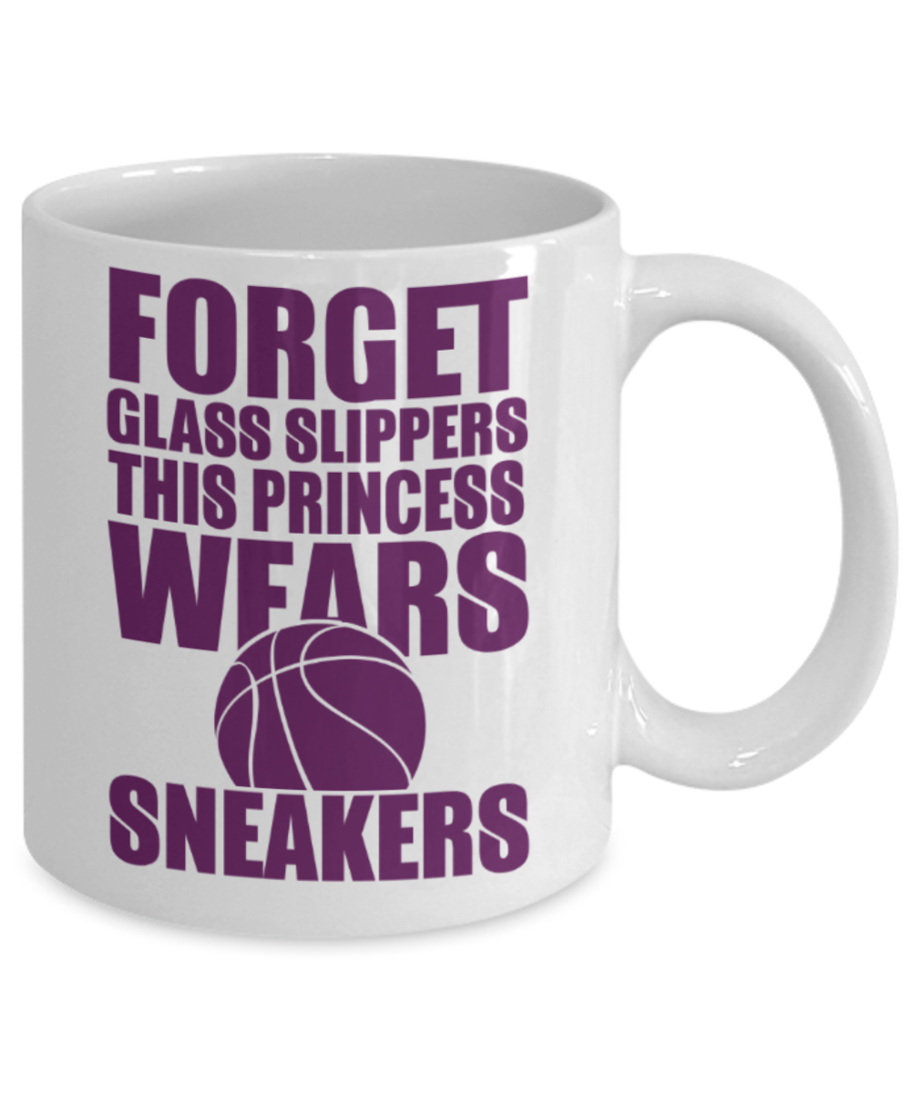 Baseball lovers mugs, This princess wears Baseball sneakers - Funny White Porcelain Coffee 11 oz