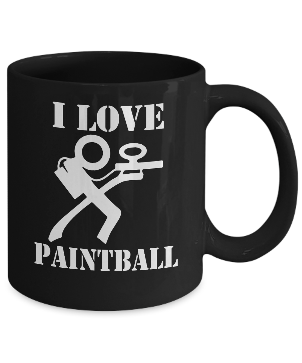 Paintballing Is How I Relax, I Love Paintball -Black Porcelain Coffee Mug 11 oz For Paintball Player, Paintball Lover, Father, Brother, Sister, Christmas Gift