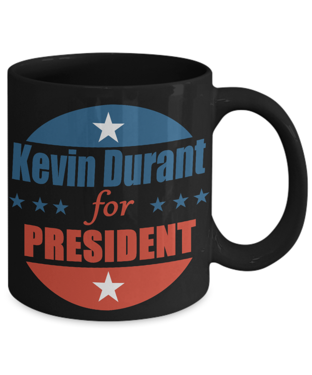 Basketball Obession Funny Gift Coffee mug, Kevin Durant for President-Black Porcelain Coffee Mug 11 oz